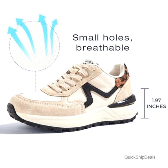 Women's Retro Platform Sneakers, Anti-Slip Walking Shoes, Athletic Comfort - Picture 3 of 7